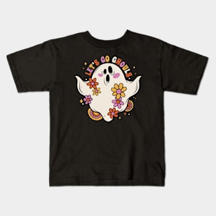 Let's Go Ghouls // Funny Groovy Ghost Halloween Kids T-Shirt